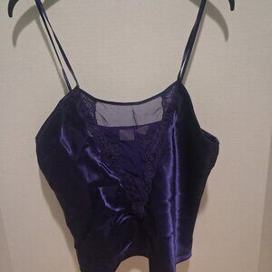 Vintage Delicates Purple Satin Cami Size Medium